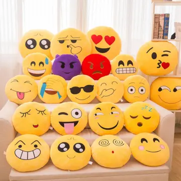 Emoji Face With Serious Face Plush Stuffed Pillow