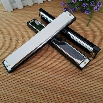 24 Holes Tremolo Key C Harmonica Mouth Organ Kids Musical Instrument Toy Gift Blues Synthesizer Professional губная гармошка