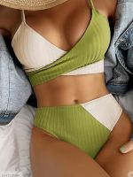 2022 New Sexy Bikinis High Waist Swimwear Women Ribbed Swimsuit Beachwear Wrap Bikini Summer Beach Bathing Suits