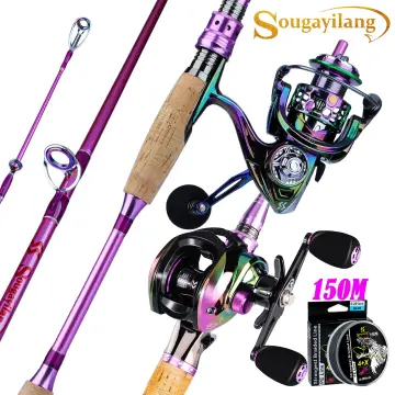 Sougayilang 2.1-2.4M Carbon Spinning Fishing Rod and Reel Combo 4 Sec