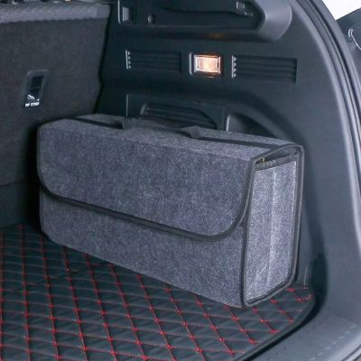 hotx 【cw】 Large Anti Compartment Boot Storage Organizer Car Soft Felt Accessories