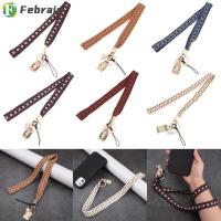 ป้าย FEBRAIN พวงกุญแจสไตล์จีนเคสโทรศัพท์เชือกห้อยสายรัดข้อมือโชคดีป้ายอวยพรพวงกุญแจสายชาร์จมือถือสายคล้องข้อมือสายคล้องสายโทรศัพท์สายหนังคล้องโทรศัพท์มือถือ