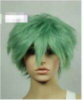 Hot heat resis tant AA Party hair Jade Green 0.3m Volume Sleek Layer Shaggy Short Cosplay wigs