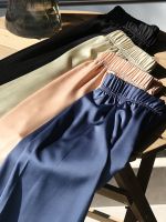 2023 Summer Thin Harem Pants Women Slim Elastic Waist Trousers Soft Girl Slacks All-match Lantern Satin Pants for Women Buttoms