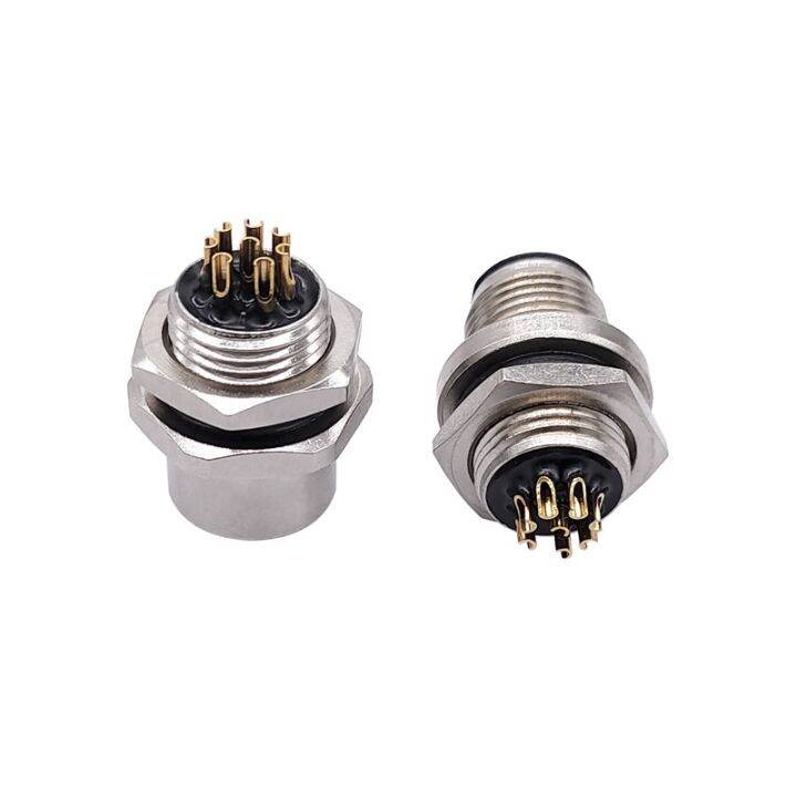 m12-panel-back-mount-flange-socket-sensor-connector-waterproof-screw-threaded-coupling-male-female-3-4-5-8pin