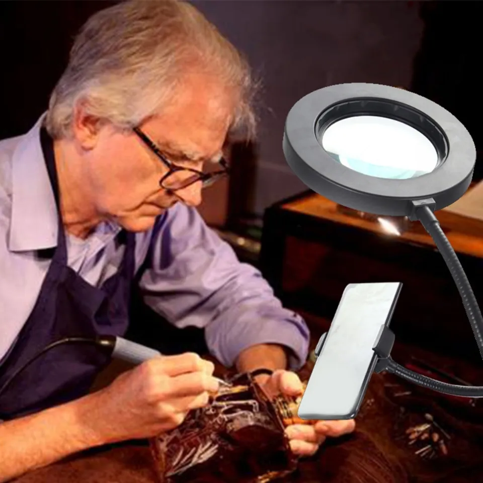 10X Magnifying Glass with 72 LED Light Magnifying Lamp Clip On