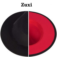 Summer Black Red Panama Patchwork Wool Felt Jazz Fedora Hat Women Wide Brim Party Trilby Cowboy Cap Men Gentleman Wedding Hat