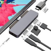 FEBRAIN ความเร็วสูง7-In-1 3.5มม. AUX USB C ฮับ USB 3.0 Type-C ถึง4K HDMI PD ชาร์จ