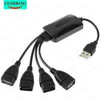 4 In 1 HUB USB 2.0 Kabel Pengisi Daya Soket Pemisah Komputer 5V Ekspansi Multi Antarmuka Hub Perifer untuk Adaptor Notebook/PC