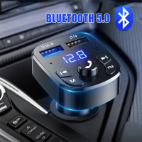 Elough Car Fast Charger เครื่องส่งสัญญาณ FM Bluetooth 5.0แฮนด์ฟรี Wireless Car Dual USB Car Charger Auto Radio Modulator MP3 Adapter