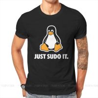 Just Sudo It Tshirt For Men Linux Operating System Tux Penguin Clothing Style T Homme Printed Loose