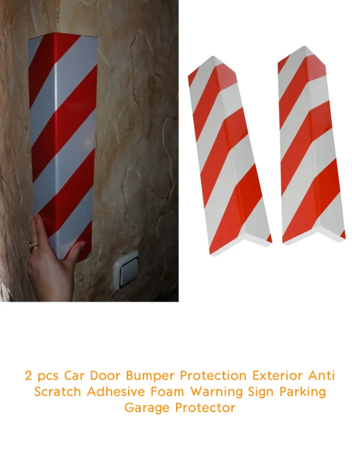 2PCS Car Door Bumper Protection Exterior Anti Adhesive Parking Garage  Protector Scratch Adhesive Warning Sign Parking Garage