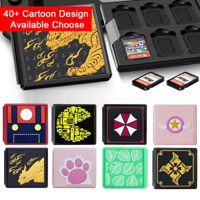 ☽ jiozpdn055186 Portátil 12 em 1 Game Cards Storage Para Oled Cartoon Memory Card Capa Protetora Acessórios