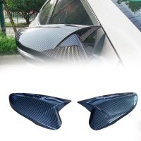 Car Rearview Mirror Cover Ox Horn Side Mirror Shell Reverse Caps Trim for 2011-2015 Carbon Fiber