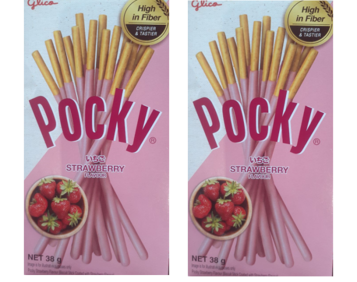 Pocky Strawberry Covered Biscuit Sticks 38g - Pack of 2 | Lazada PH