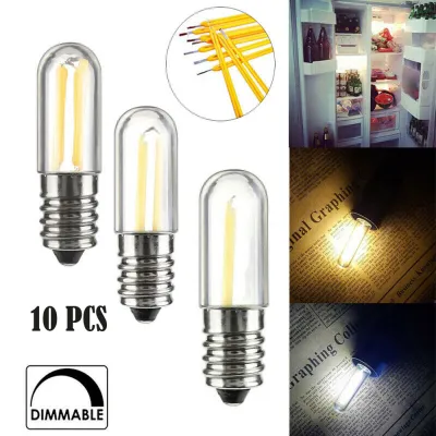 10pcsLots 1W 2W 4W Lamp COB Dimmable Bulbs Cold Warm White 110V 220V Mini E14 E12 LED Fridge Freezer Filament Light