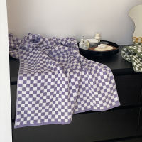 Retro Color Matching Long-Staple Cotton Skin-Friendly Towel Checkerboard Plaid Face Bath Towels Soft Absorbent Face Towel Men An