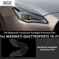 For MASERATI QUATTROPORTE 18-21 TPU Blackened,Transparent Headlight Protective Film, Headlight Protection,Film Modification