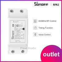 SONOFF Outlet RFR2ไวไฟไร้สายอัจฉริยะสวิทช์บ้านอัจฉริยะ433MHzโมดูลควบคุมระยะไกลพร้อมEWeLink APP Control, Voice Contriolทำงานร่วมกับG**gle Home Alexa, 10A