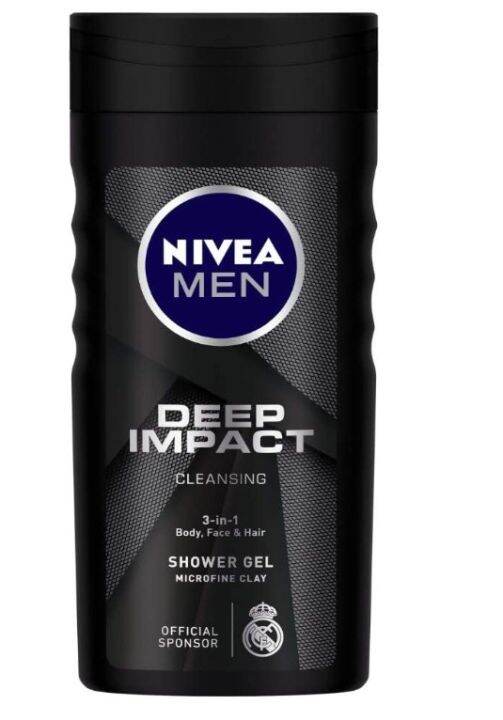 NIVEA MEN 3in1 Shower Gel Body Wash, Deep Clean, 250ML Lazada PH