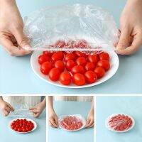 【CW】 100PCS plastic bag Disposable Food Cover Wrap Elastic Lids Fruit Bowls Caps Storage Keep Saver