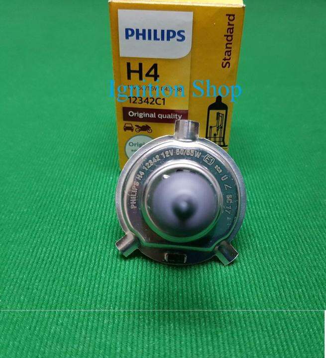 หลอดไฟหน้า-h4-philips-60-55w-p43t-38-12342c1-จำนวน-1-หลอด