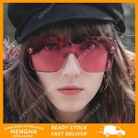 【HENGHA】พร้อมส่ง แว่นตากันแดด ทรงสี่เหลี่ยม ขนาดใหญ่ สีแคนดี้ แฟชั่นเกาหลี สําหรับผู้หญิง และผู้ชาย 5251106♘