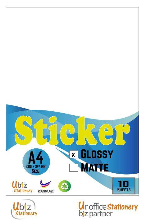 A4 Glossy Sticker (10 sheets/pack) | Lazada