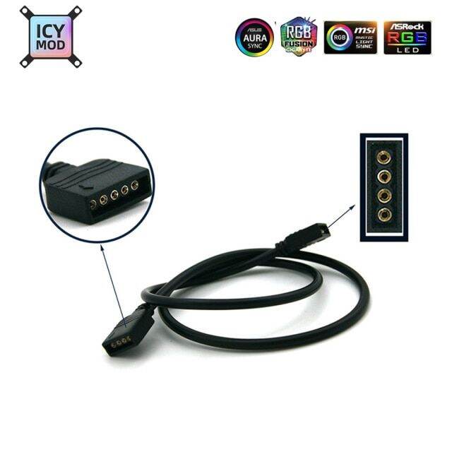 50cm Gigabyte Motherboard Aura 5pin4pin 12v / 3pin Vdg 3pin 5v Pvc