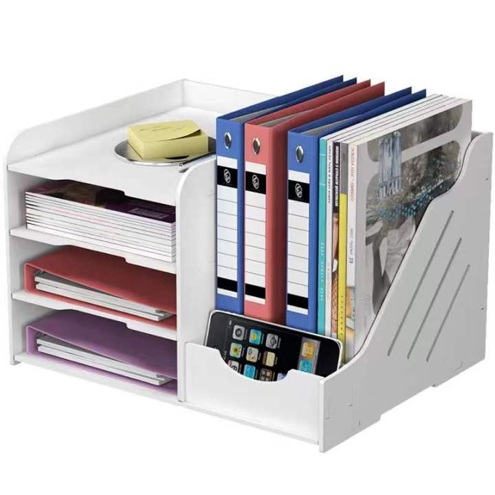 Desk Storage Bookshelf Folder Book Office Paper Storage Box File Rack Organizer Multi Layer