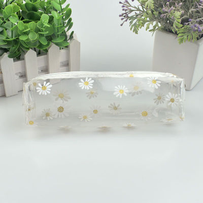 NEW Kawaii daisy Pencil Case transparent daisy candy color Gift School Pencil Box Pencil Bag School Supplies Stationery