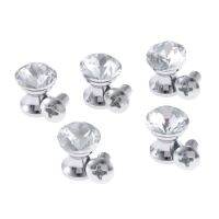 5Pcs 12x15mm Crystal Glass Cupboard Cabinet Pull Handles Round Dresser Drawer Chest Box Wardrobe Closet Door Knobs Home Hardware