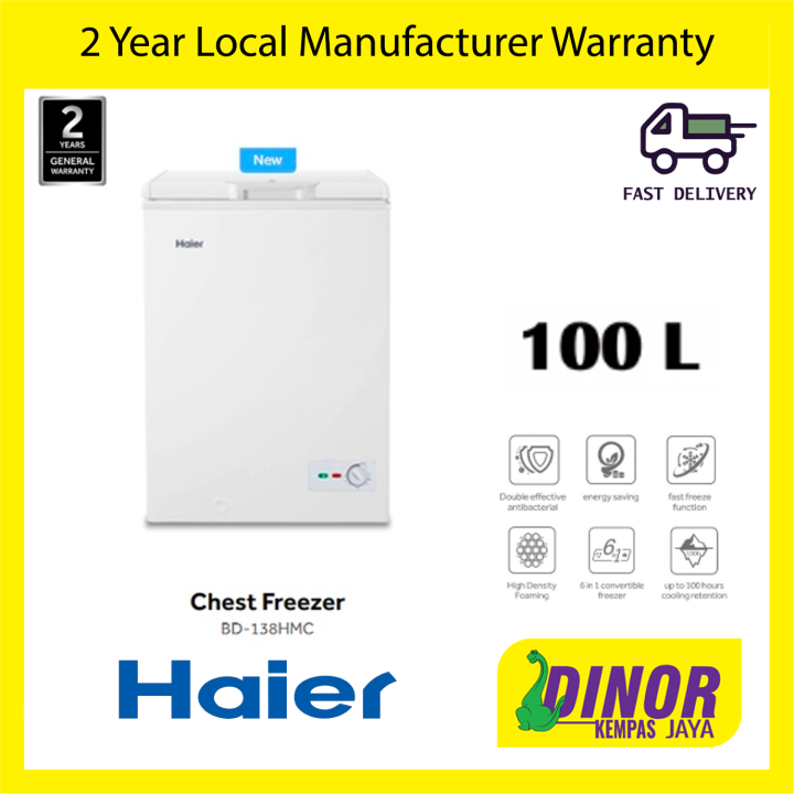 Haier 100L Antibacterial Chest Freezer Convertible BD-138HMC | Lazada