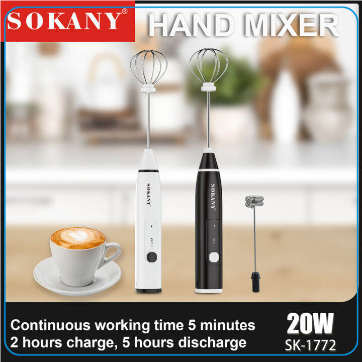 Sokany 3Speed Electric Milk Frother USB Rechargeable Handheld Foam