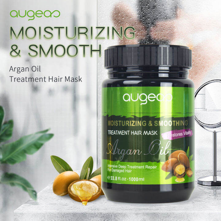 augeas moisturizing & smooth argan oil treatment hair mask 1000 ml