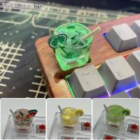 ≤ Mimeo Personalizado Resina Fruit Keycap Chá De Limão Transparente Botteclado Mecânico Switch Axis Keycap