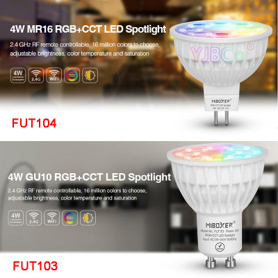 2021Miboxer 4W RGB+CCT LED Spotlight FUT103 GU10 FUT104 MR16 led Bulb lamp for Bedroom Restaurant Sitting room Cook room lighting