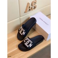 HIGH QUALITY Summer Dsquared2 men Slippers Shoes Footwear black Outdoor Flat male Sandals lettern pattern Beach Shoes