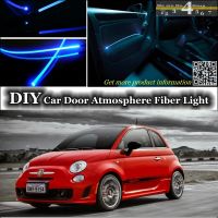 For Fiat Abarth 500 500C interior Ambient Light Tuning Atmosphere Fiber Optic Band Lights Inside Door Panel illumination Refit