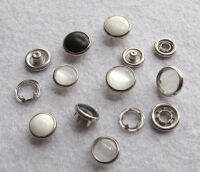 Top Fashion Botones Scrapbooking Diy 100setslot 101215mm 4 Part Buttons White Pearl Prong Snap Button Fastener