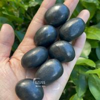 หิน Shungite ยอดเยี่ยม (~ 1 " - 1.5") หินtumbled-คริสตัลรักษา-หิน Shungite อันสูงส่ง-หินการป้องกันแรงดันไฟฟ้า-หินสีดำ-หินรากจักระ