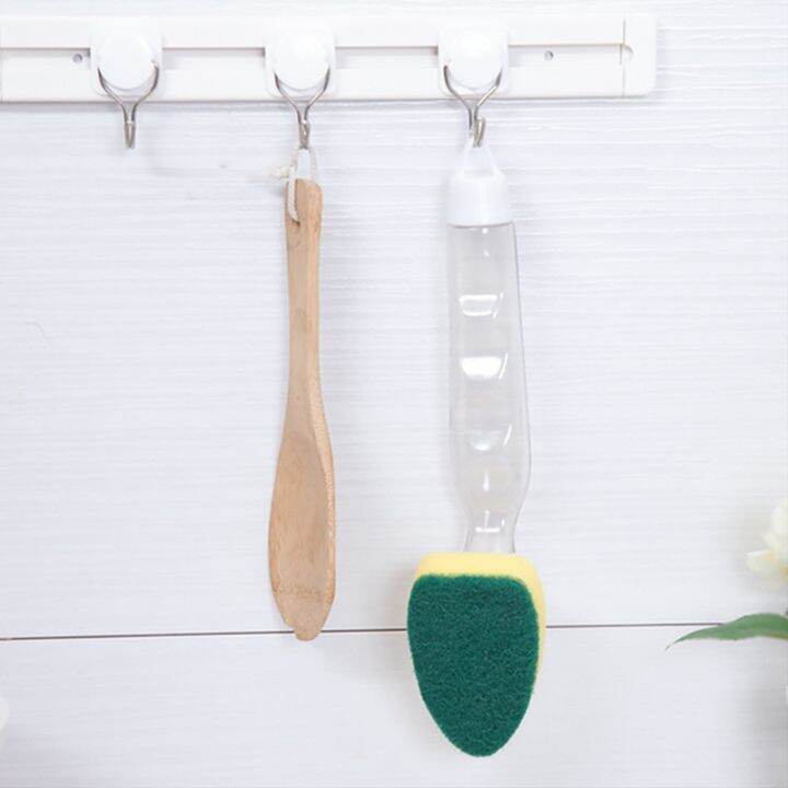 replaceable-cleaning-brush-with-refill-liquid-handle-scouring-pad-sponge-brush-dispenser-dish-scrubber-home-washing-tool