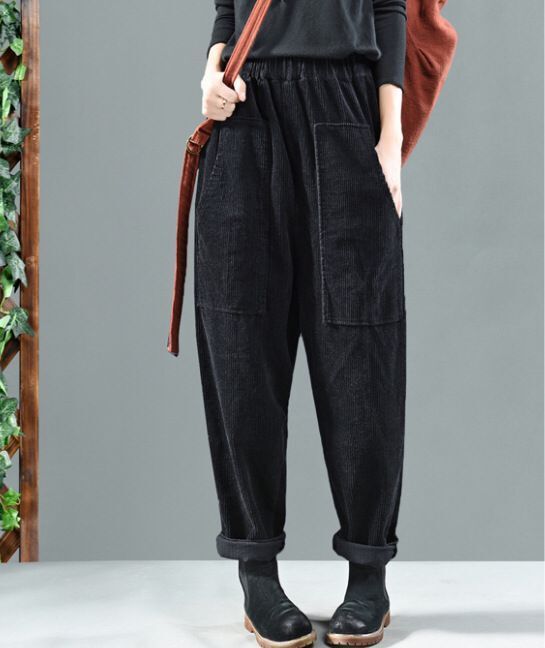 20212021-elegent-harem-pants-women-corduroy-elastic-waist-solid-full-length-pants-pockets-high-waist-lady-pants-loose-plus-size-5xl