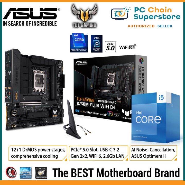 Intel i513400F 10 Cores 13th Gen Processor + ASUS TUF B760MPLUS Wifi