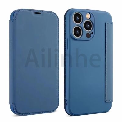 เคส Huawei P50 Pro Mate 50 Pro ซิลิโคนแบบฝาพับสีทึบเคสโทรศัพท์ของเหลวในตัวมีกล้องกระเป๋าใส่บัตรปกป้องโทรศัพท์