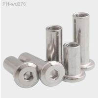 5pcs 304 Stainless Steel Large Flat Hex Hexagon Socket Head Furniture Rivet M6 M8 Connector Insert Thread Joint Sleeve Cap Nut