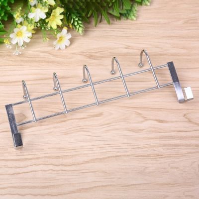 【YF】 5 Hook Non Perforated Stainless Steel Behind The Door Kitchen Bathroom Cabinet Back Style Coat Towel Rack