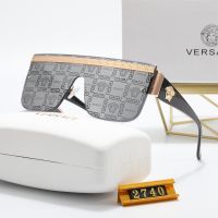 Versace เลนส์ชิ้นเดียวไร้กรอบ,แว่นตากันแดดขั้นสูงตกแต่งโลหะส่วนบุคคลแว่นตากันแดดแฟชั่นสุดหรูแว่นกันแดดท่องเที่ยวกลางแจ้ง2740ผู้ชายและผู้หญิง