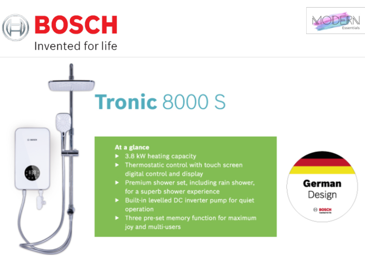 Bosch Water Heater Tronic 8000S | Lazada