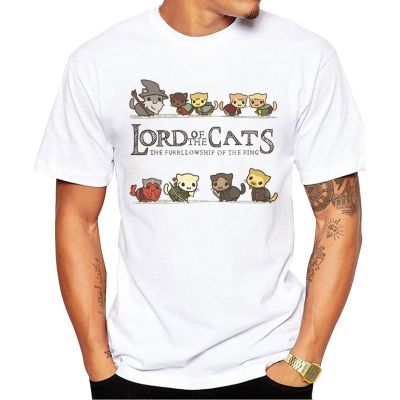 TeehubMens Short Sleeve Crew Neck T-Shirt Lord Of The Cats Print Funny Shirt 100% Cotton Gildan
